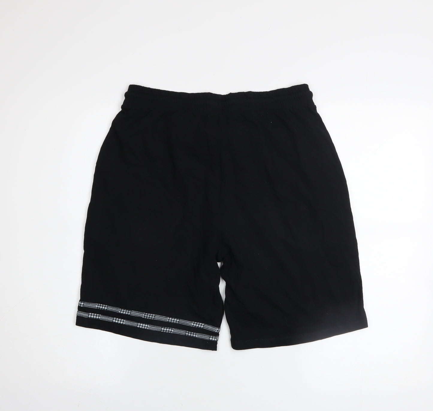 BoohooMAN Black Cotton Men's L Athletic Shorts Drawstring Waist