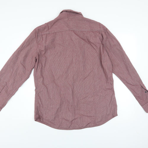 F.F.P. Factory Men’s Red Long Sleeve Cotton Button-Up Shirt L