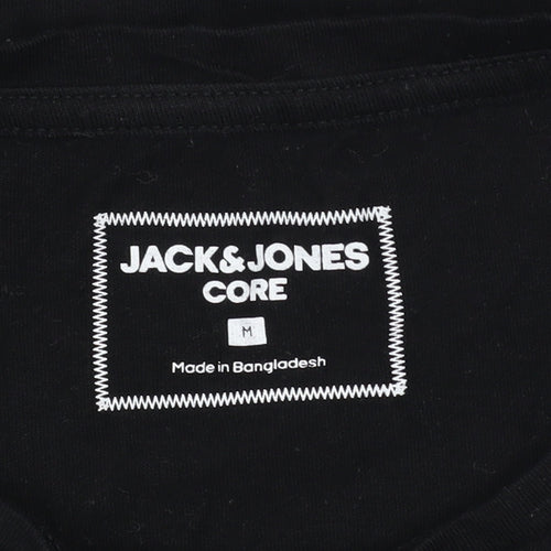 Jack & Jones Core Men's Black Graphic Short Sleeve Cotton T-Shirt M
