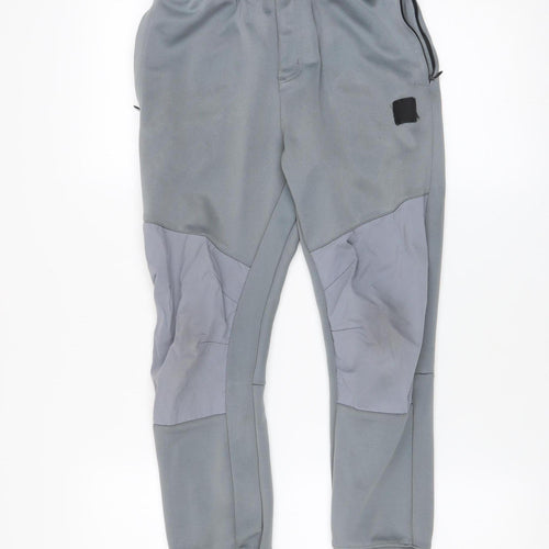 Nike Boys Grey Jogger Trousers 12-13 Years Regular Fit Zip Pocket