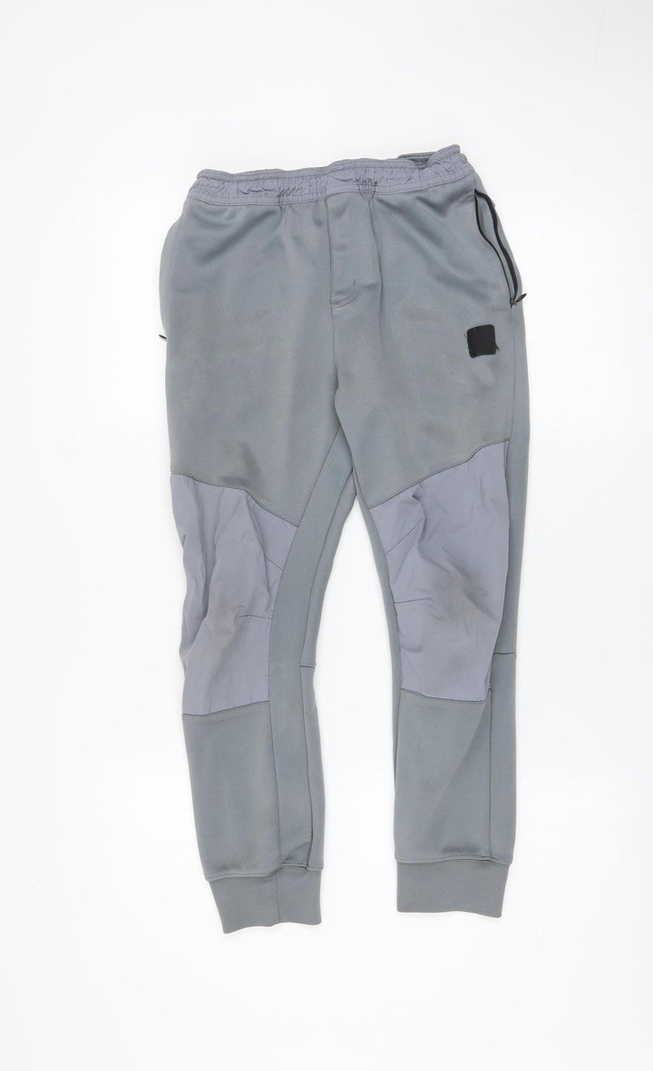 Nike Boys Grey Jogger Trousers 12-13 Years Regular Fit Zip Pocket