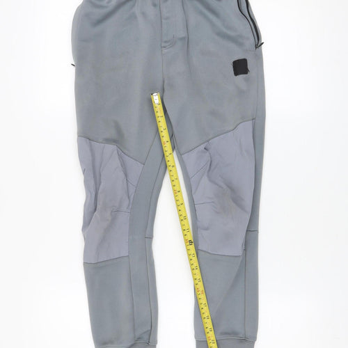 Nike Boys Grey Jogger Trousers 12-13 Years Regular Fit Zip Pocket
