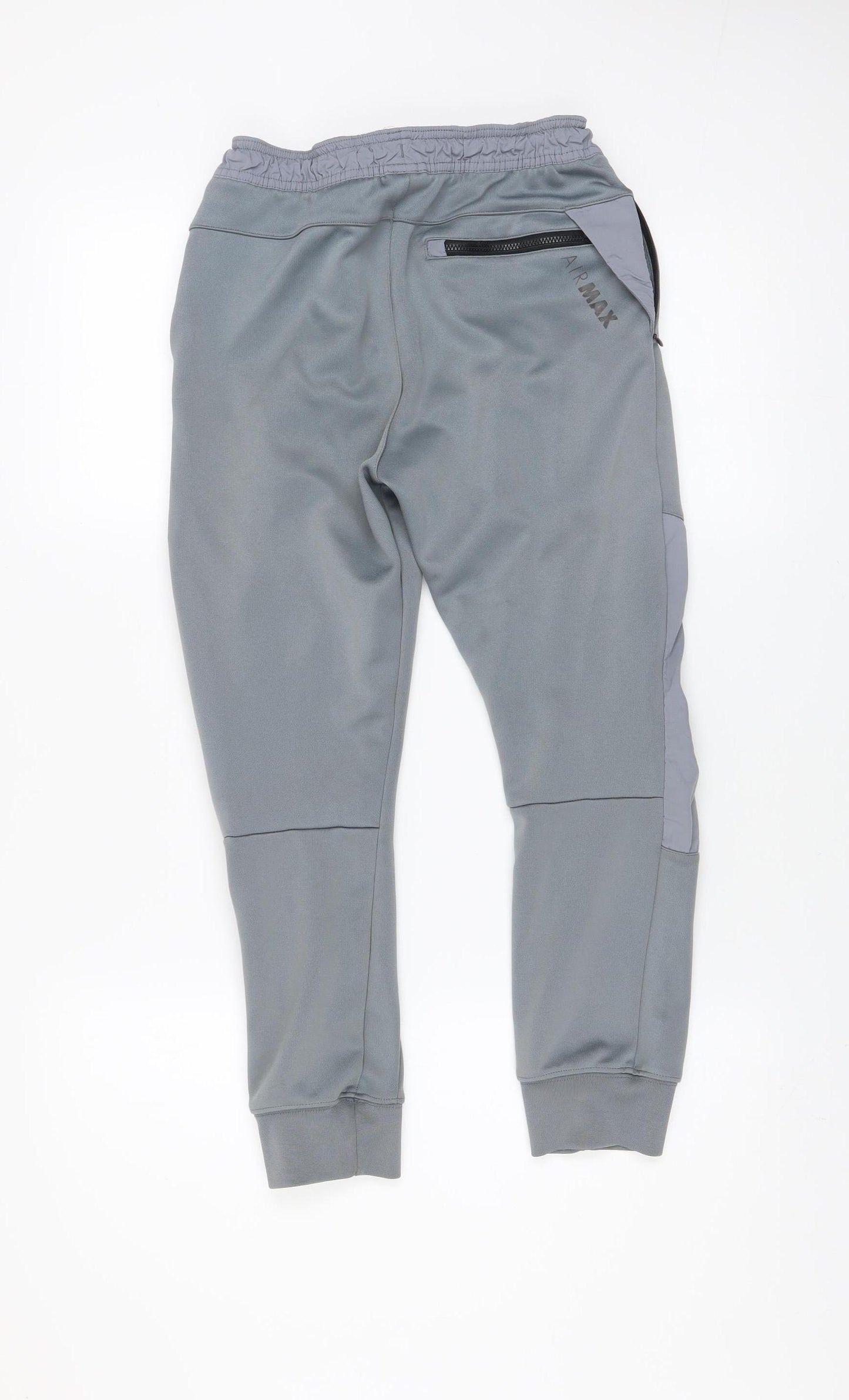 Nike Boys Grey Jogger Trousers 12-13 Years Regular Fit Zip Pocket