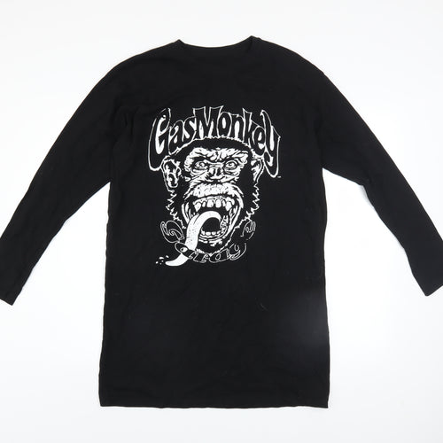 Gas Monkey Garage Men's Black Long Sleeve Cotton Graphic Top M