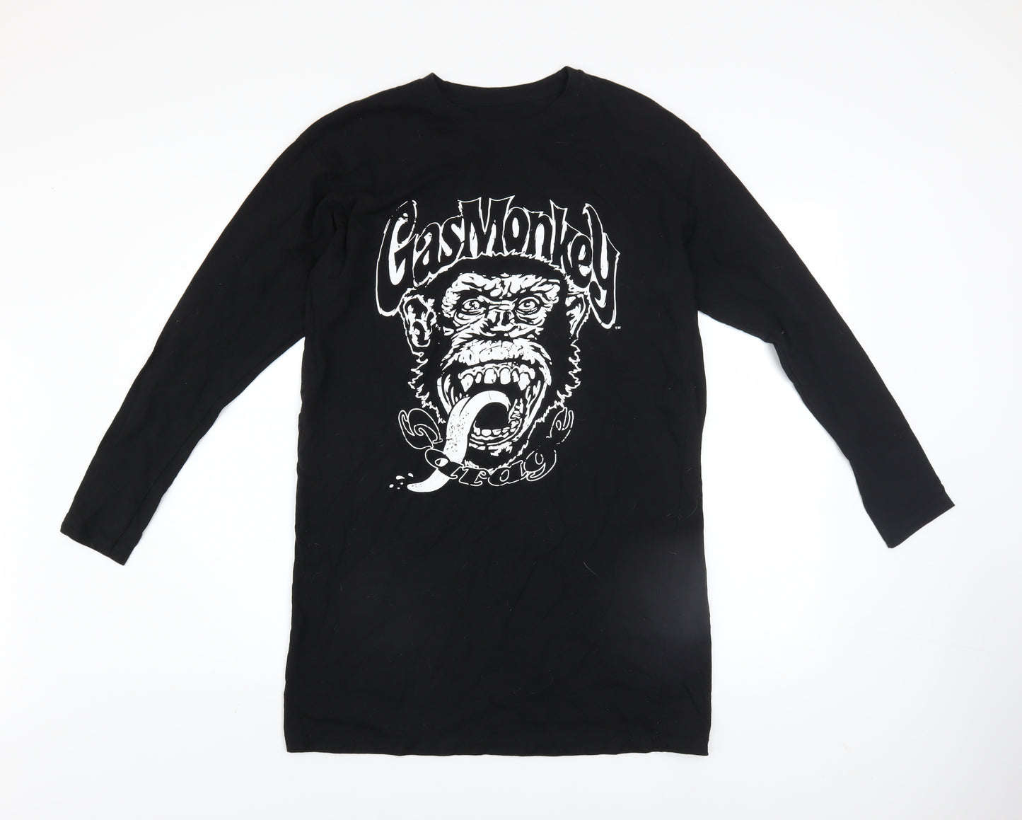 Gas Monkey Garage Men's Black Long Sleeve Cotton Graphic Top M