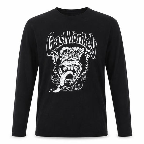 Gas Monkey Garage Men's Black Long Sleeve Cotton Graphic Top M