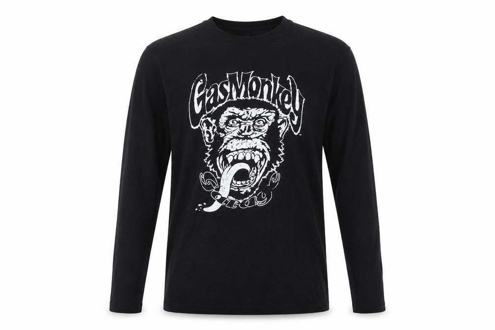 Gas Monkey Garage Men's Black Long Sleeve Cotton Graphic Top M