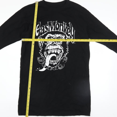 Gas Monkey Garage Men's Black Long Sleeve Cotton Graphic Top M