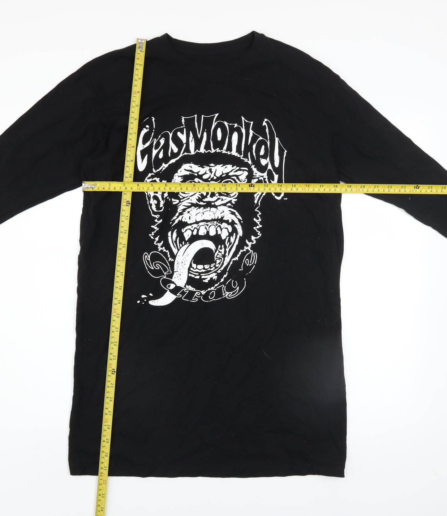 Gas Monkey Garage Men's Black Long Sleeve Cotton Graphic Top M