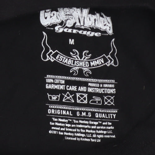 Gas Monkey Garage Men's Black Long Sleeve Cotton Graphic Top M