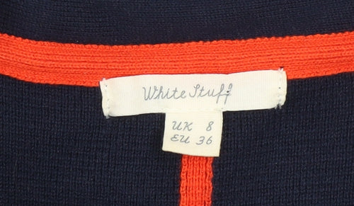 White Stuff Women's Blue Colourblock Shift Dress Size 8 Knit Long Sleeve