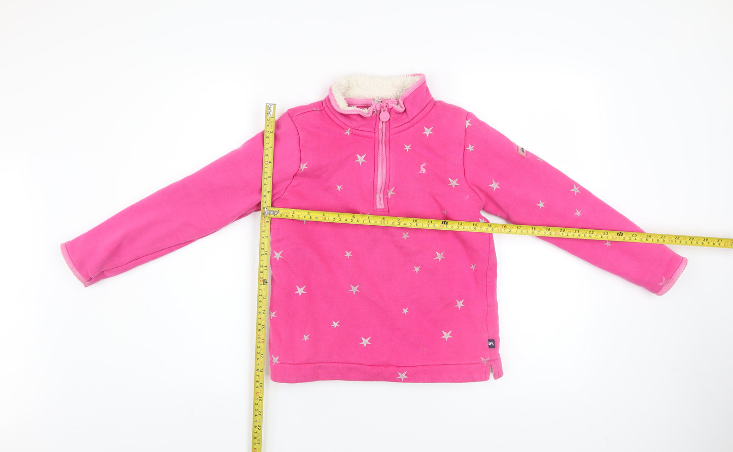 Joules Girls Pink Star 1/4 Zip Fleece Lined Jacket Age 10 Years