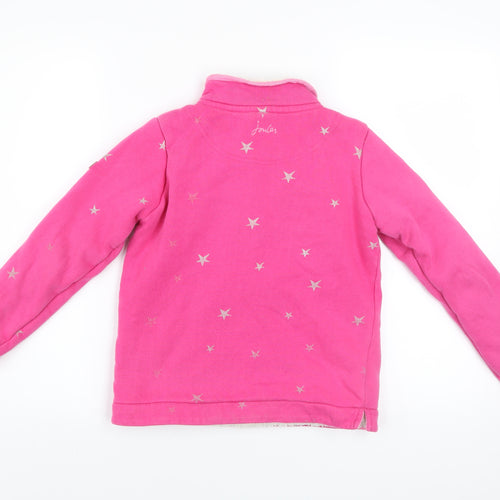 Joules Girls Pink Star 1/4 Zip Fleece Lined Jacket Age 10 Years
