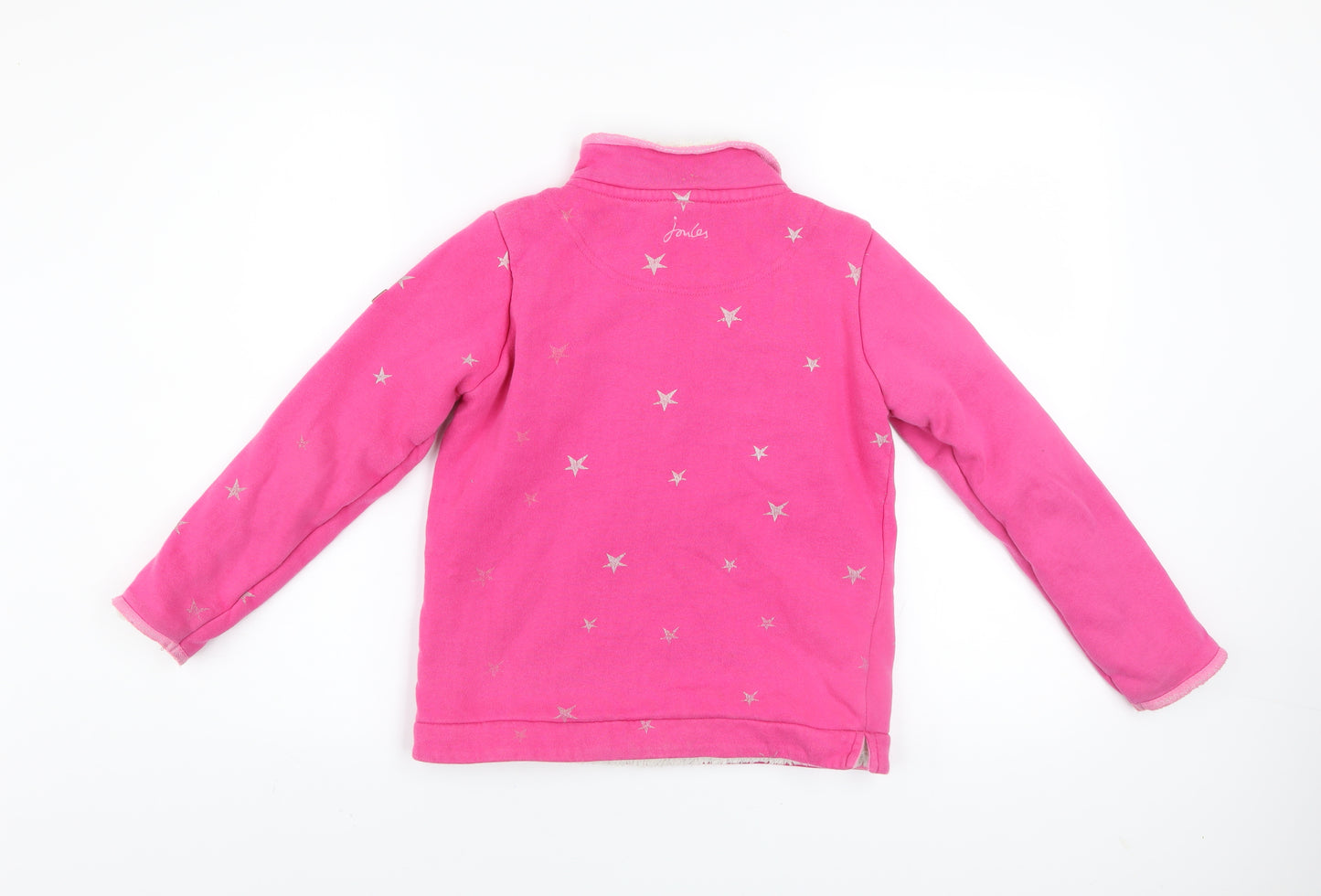 Joules Girls Pink Star 1/4 Zip Fleece Lined Jacket Age 10 Years