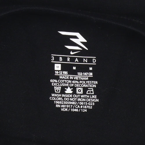 Nike Boys Black Graphic Logo Short Sleeve Cotton Blend T-Shirt 10-12 Yrs