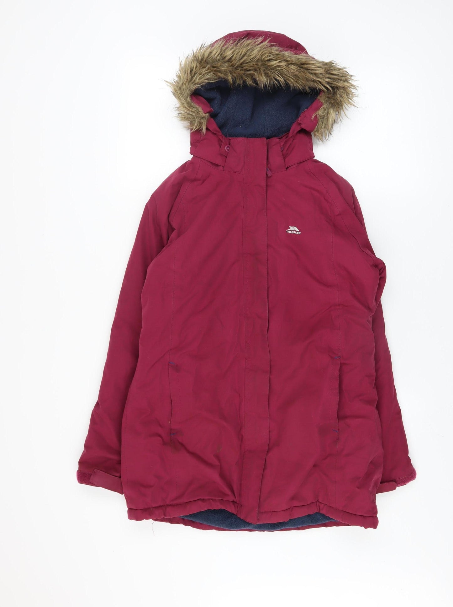Trespass Girls Red Waterproof Hooded Parka Coat 11-12 Years Winter Jacket