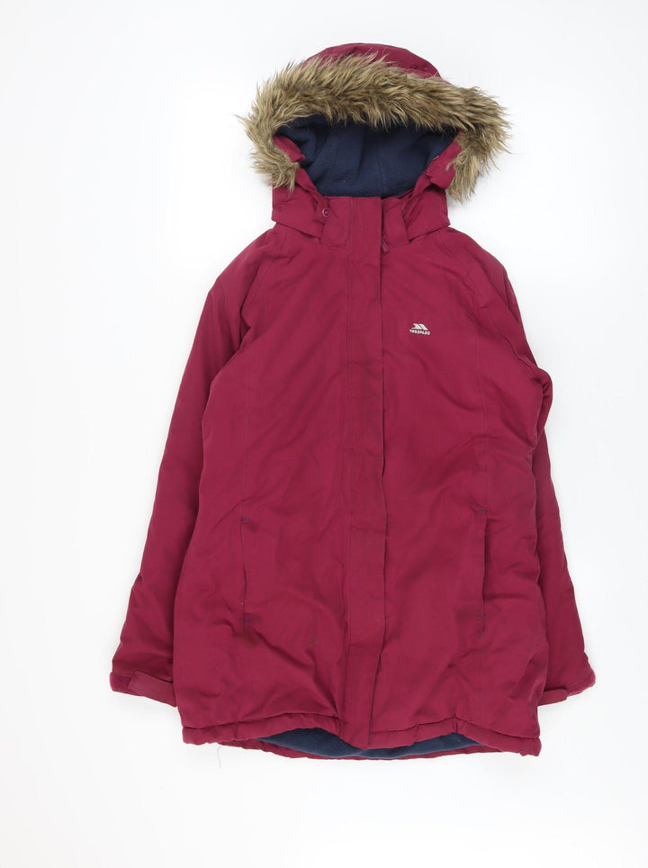 Trespass Girls Red Waterproof Hooded Parka Coat 11-12 Years Winter Jacket