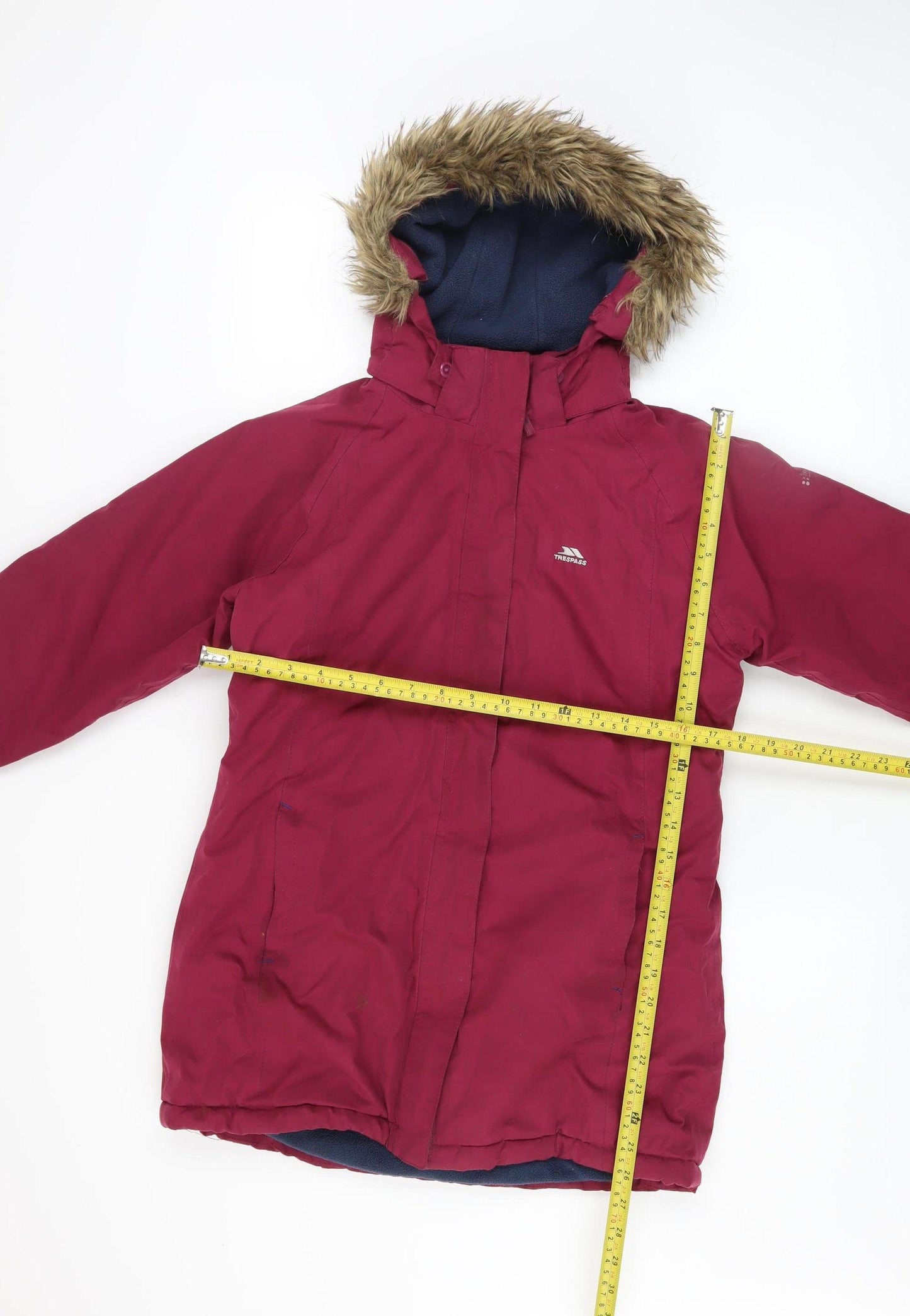 Trespass Girls Red Waterproof Hooded Parka Coat 11-12 Years Winter Jacket