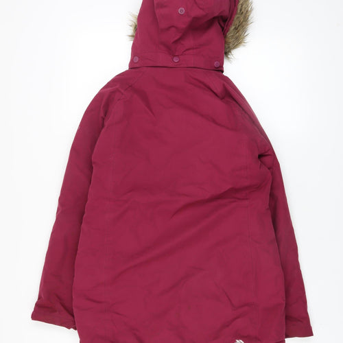 Trespass Girls Red Waterproof Hooded Parka Coat 11-12 Years Winter Jacket