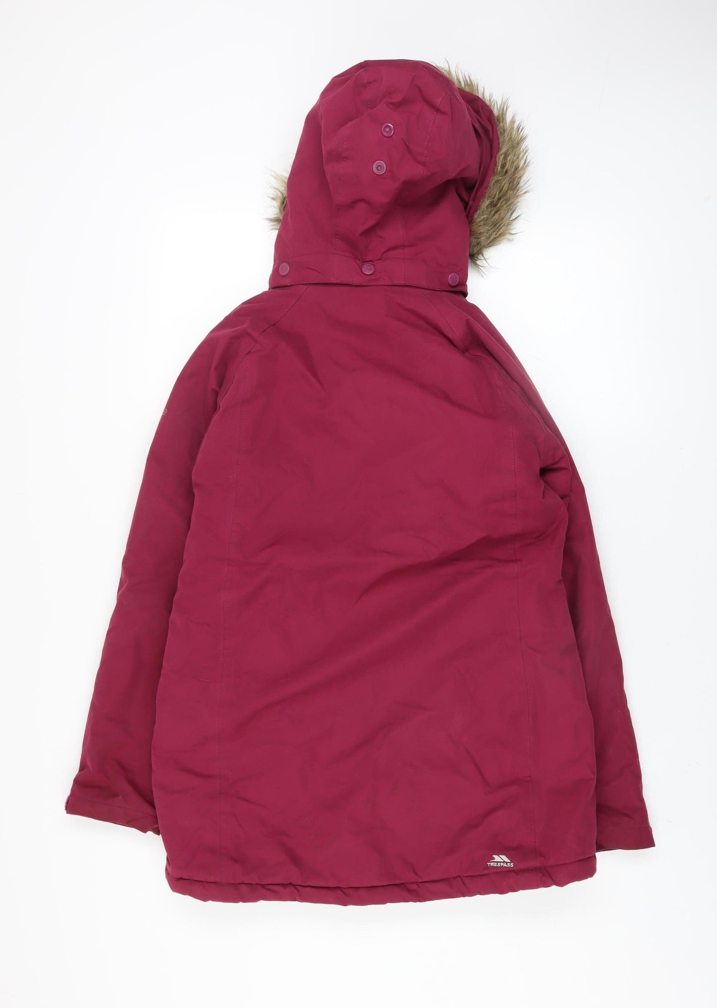 Trespass Girls Red Waterproof Hooded Parka Coat 11-12 Years Winter Jacket