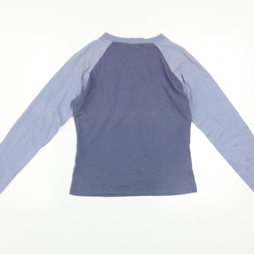 Puma Womens Blue Long Sleeve Crew Neck Raglan Jersey T-Shirt Size 10