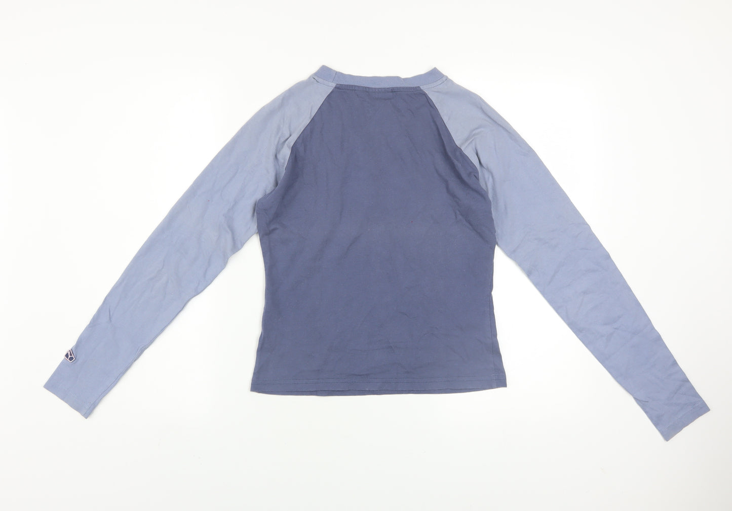 Puma Womens Blue Long Sleeve Crew Neck Raglan Jersey T-Shirt Size 10