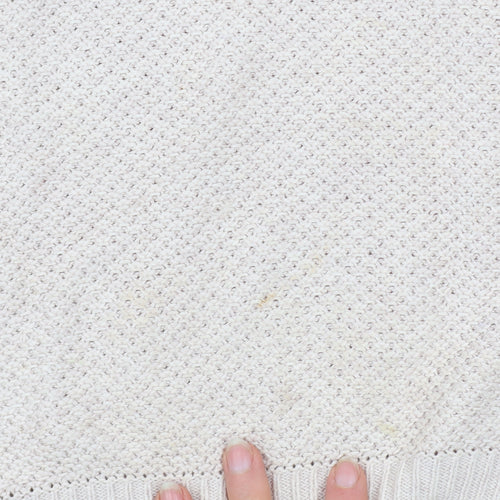 Wrap Women's Beige Cotton Knit Lace Sleeve Jumper Size 8