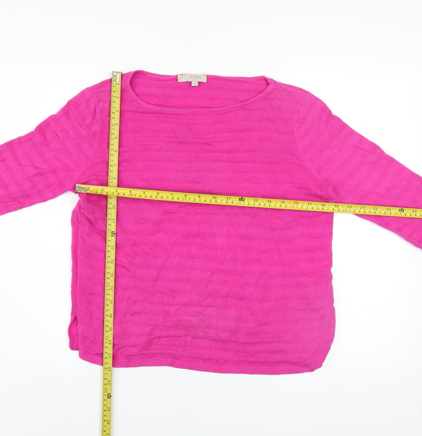 Hobbs Women’s Pink Cotton Knit Long Sleeve Pullover Jumper M