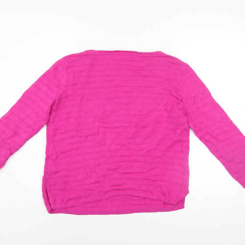 Hobbs Women’s Pink Cotton Knit Long Sleeve Pullover Jumper M
