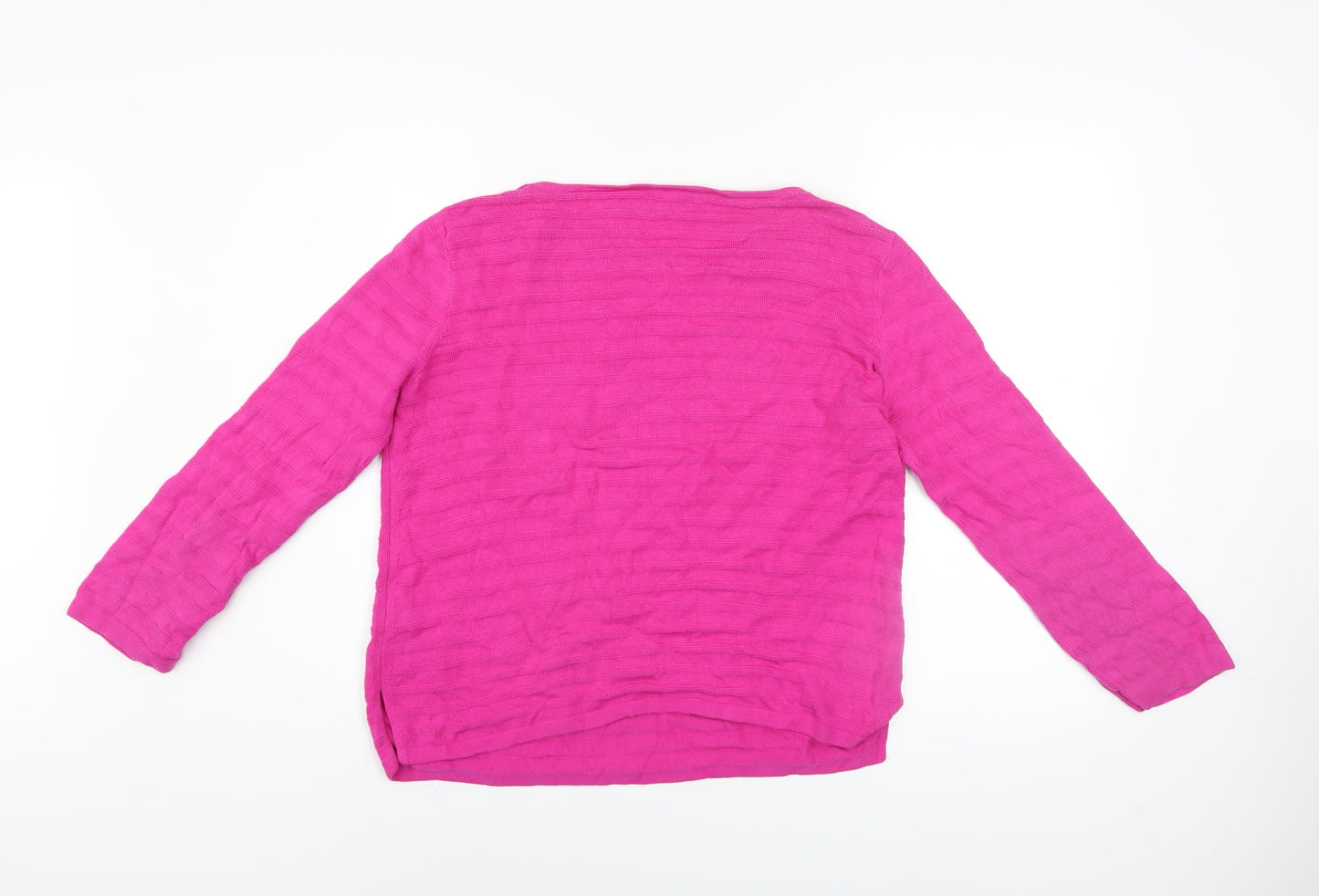 Hobbs Women’s Pink Cotton Knit Long Sleeve Pullover Jumper M
