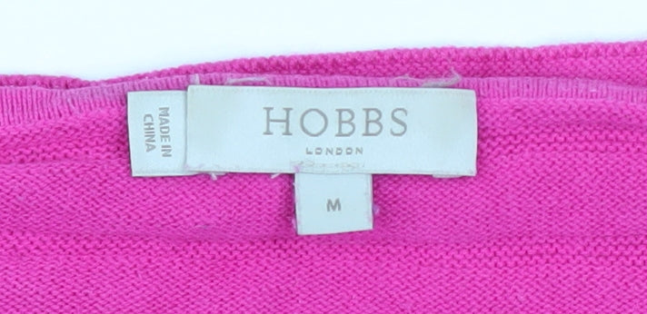 Hobbs Women’s Pink Cotton Knit Long Sleeve Pullover Jumper M