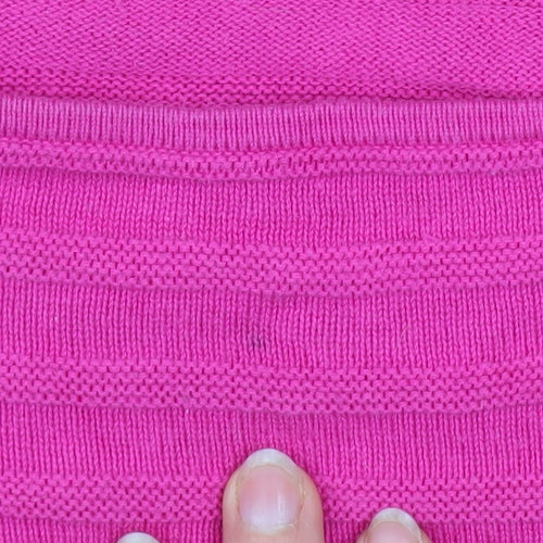 Hobbs Women’s Pink Cotton Knit Long Sleeve Pullover Jumper M