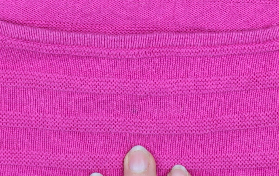 Hobbs Women’s Pink Cotton Knit Long Sleeve Pullover Jumper M