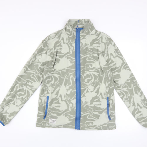 Dunnes Stores Men's Green Camouflage Fleece Zip Jacket Size 34 Regular Fit