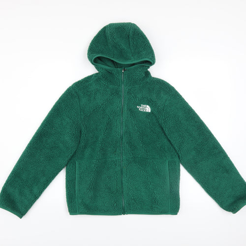 The North Face Green Teens Hooded Fleece Jacket Size 12