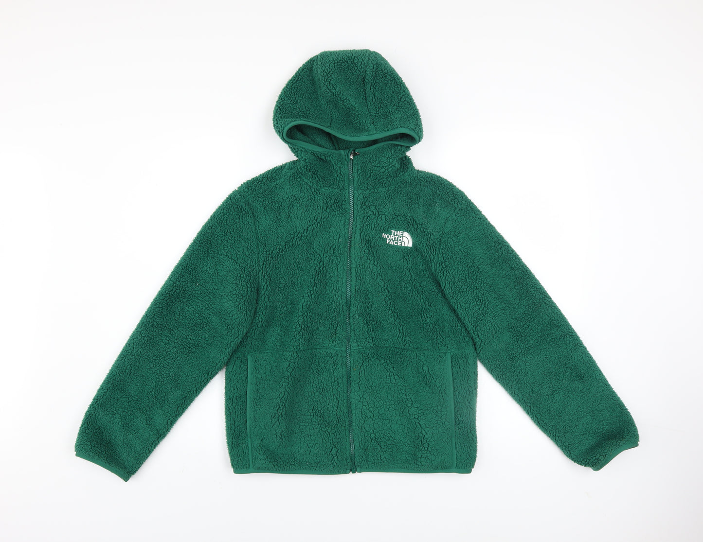 The North Face Green Teens Hooded Fleece Jacket Size 12