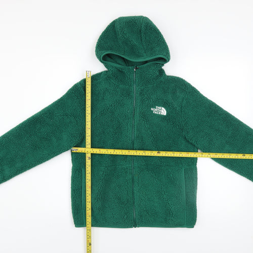 The North Face Green Teens Hooded Fleece Jacket Size 12