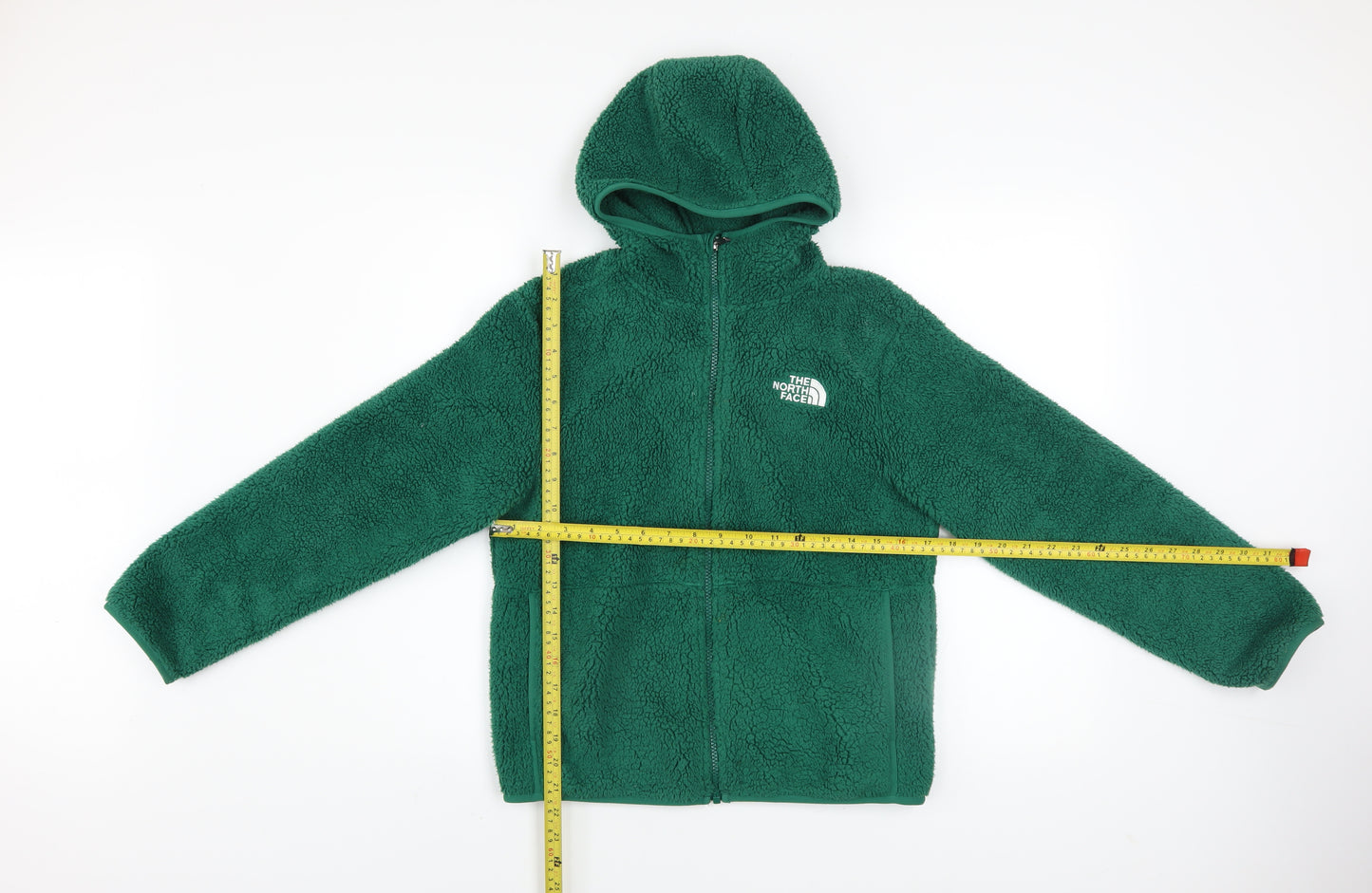 The North Face Green Teens Hooded Fleece Jacket Size 12