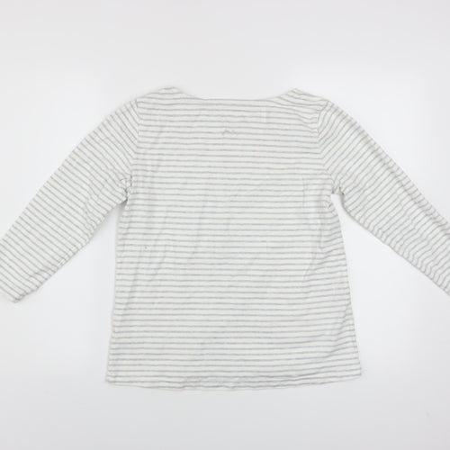 Joules Women Grey Stripe Cotton Pullover Sweatshirt UK 10