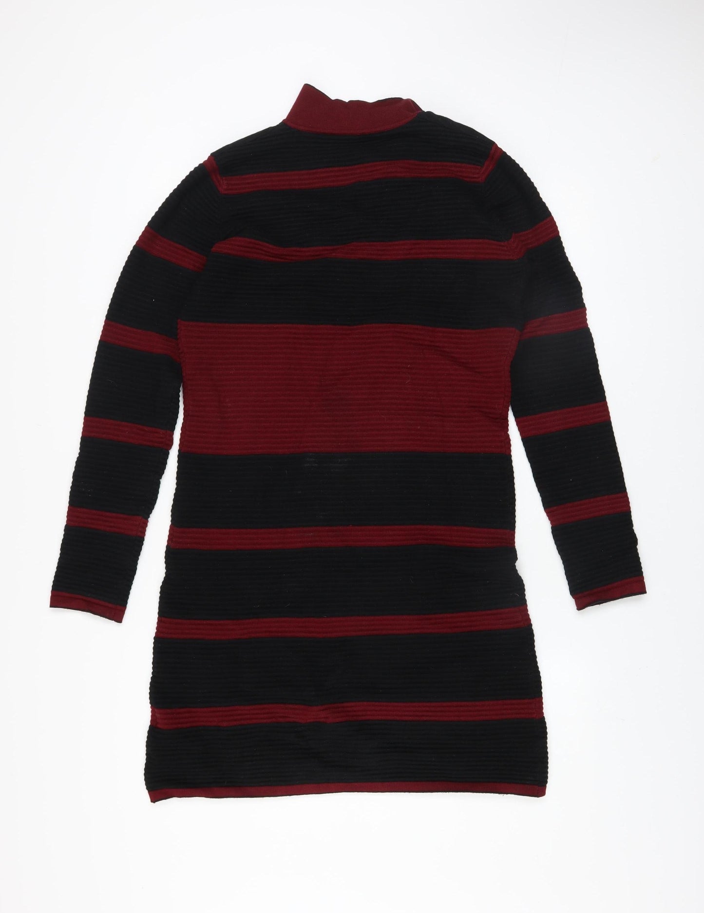 D&X Mode Women’s Black Red Striped Knit Bodycon Dress L/XL
