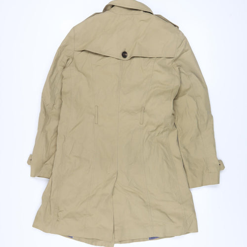 Jigsaw Women Beige Cotton Mid-Length Trench Coat UK 10