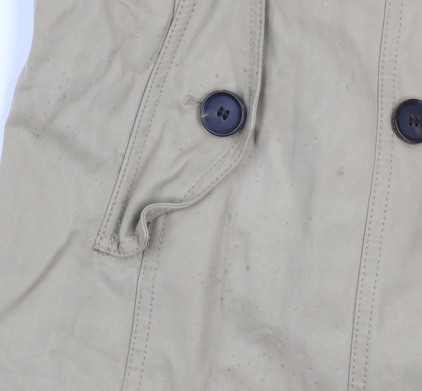 Jigsaw Women Beige Cotton Mid-Length Trench Coat UK 10