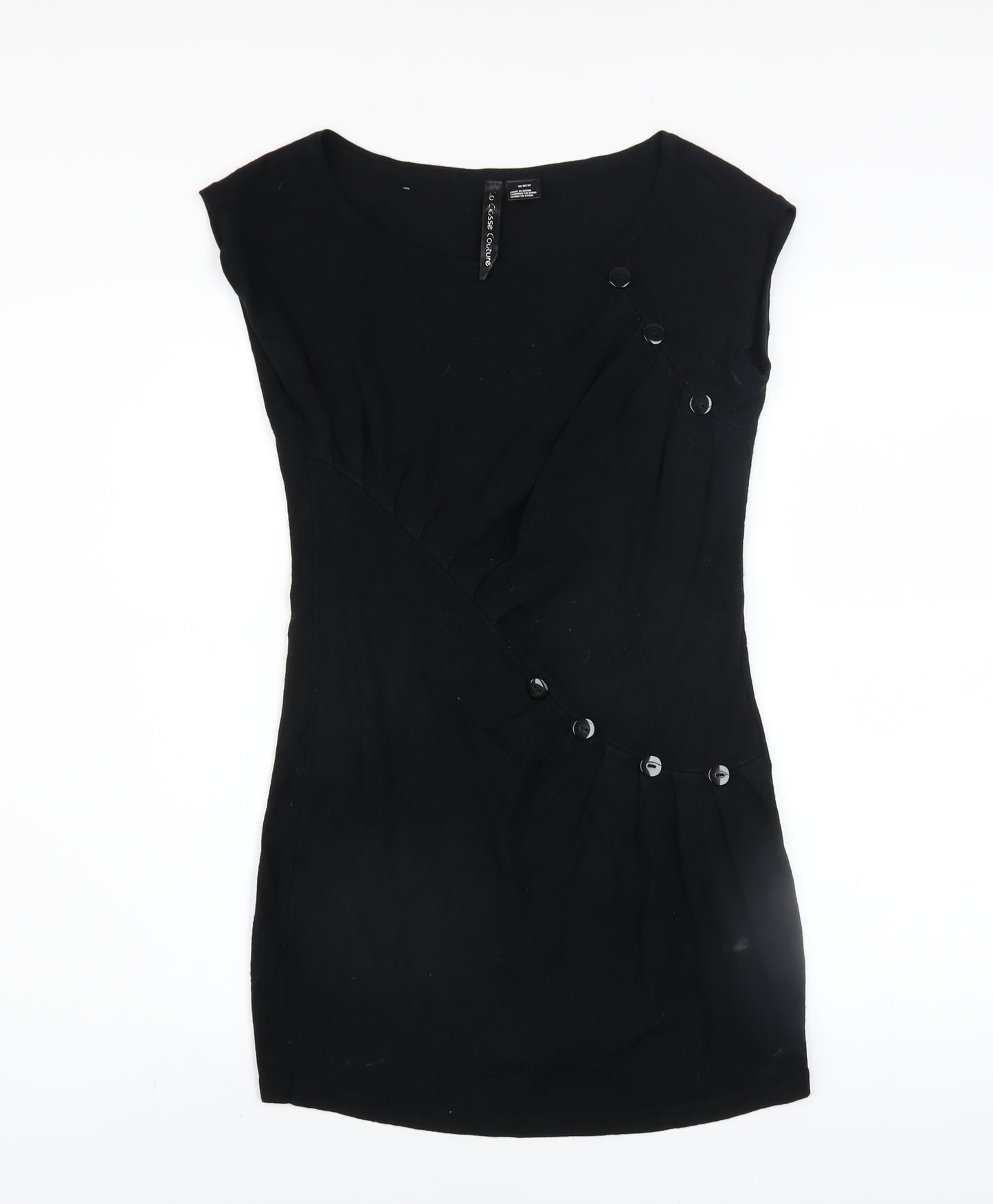 La Classe Couture Women's Black Sleeveless Bodycon Dress M