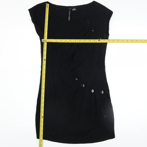 La Classe Couture Women's Black Sleeveless Bodycon Dress M