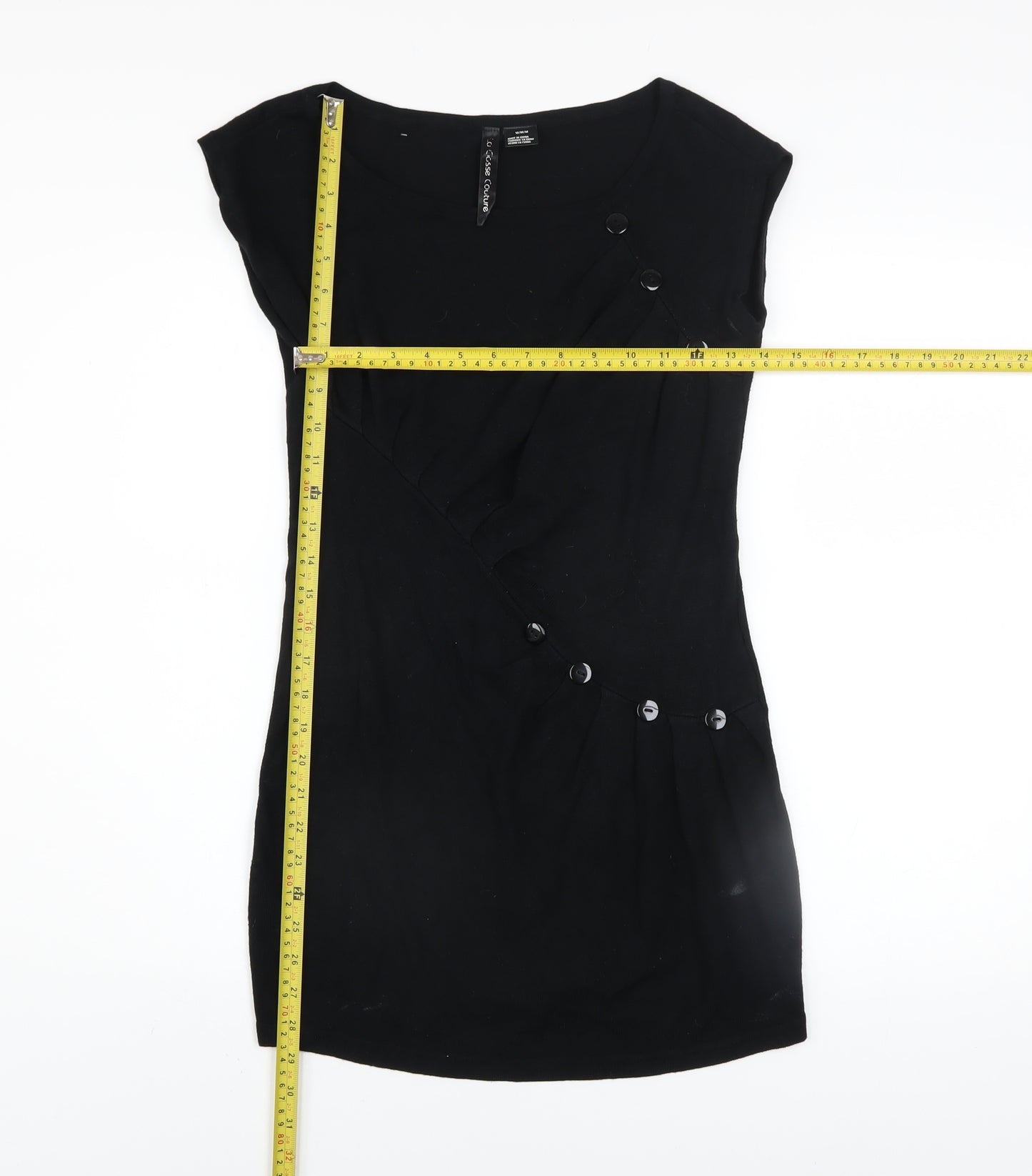 La Classe Couture Women's Black Sleeveless Bodycon Dress M