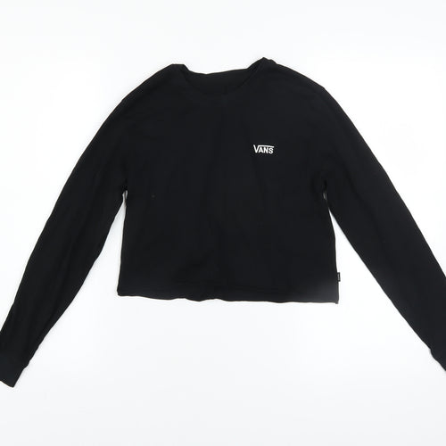Vans Womens Black XS Cropped Long Sleeve T-Shirt