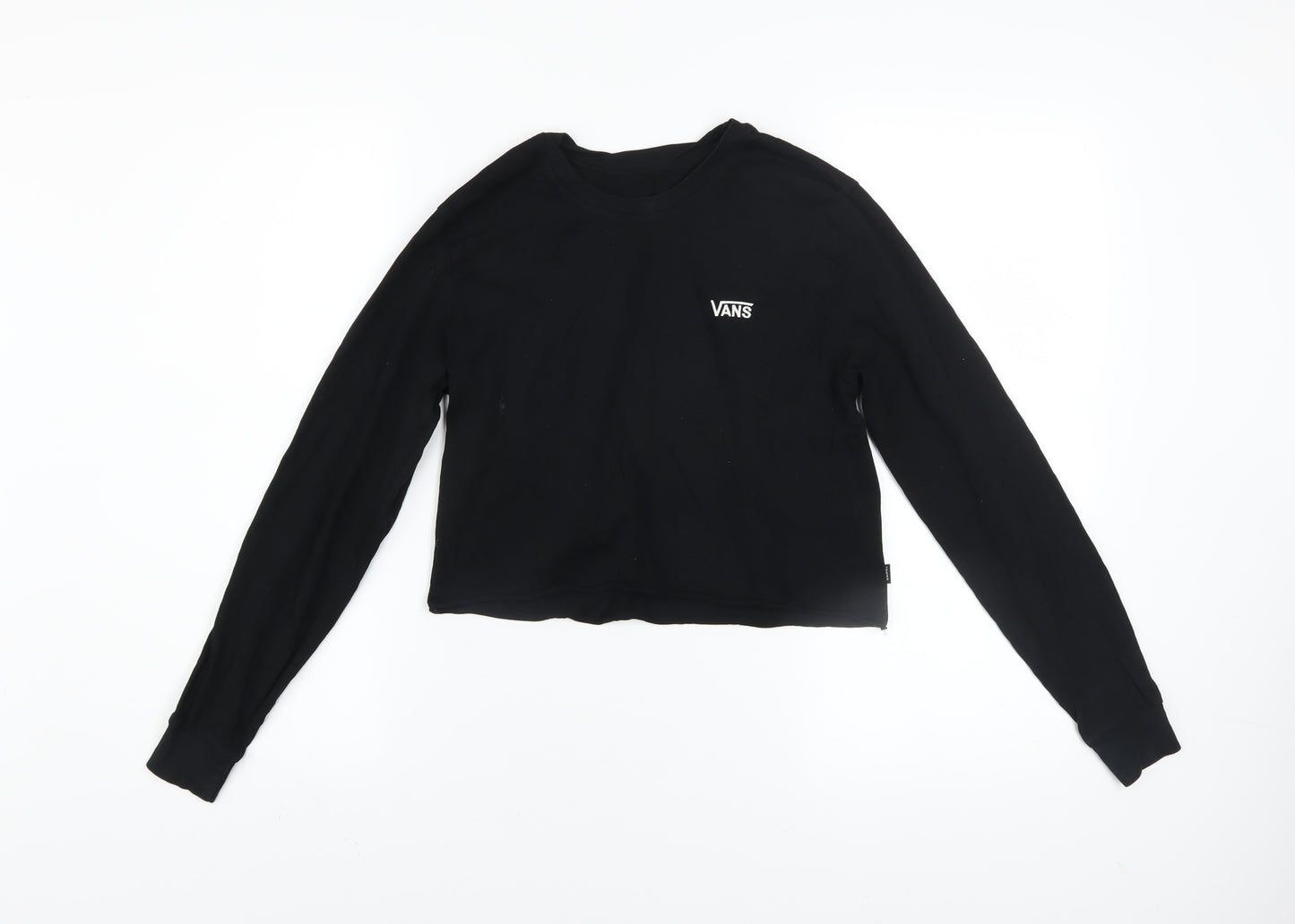 Vans Womens Black XS Cropped Long Sleeve T-Shirt