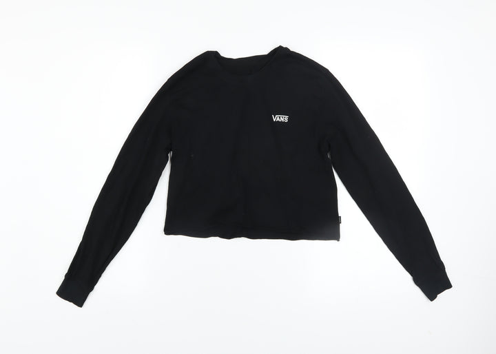 Vans Womens Black XS Cropped Long Sleeve T-Shirt