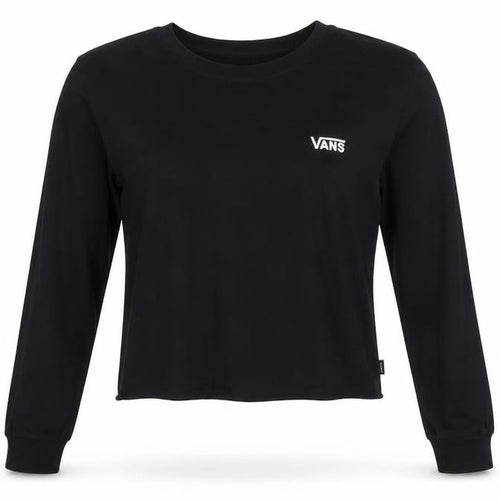 Vans Womens Black XS Cropped Long Sleeve T-Shirt