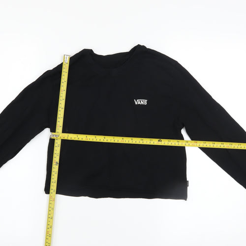 Vans Womens Black XS Cropped Long Sleeve T-Shirt